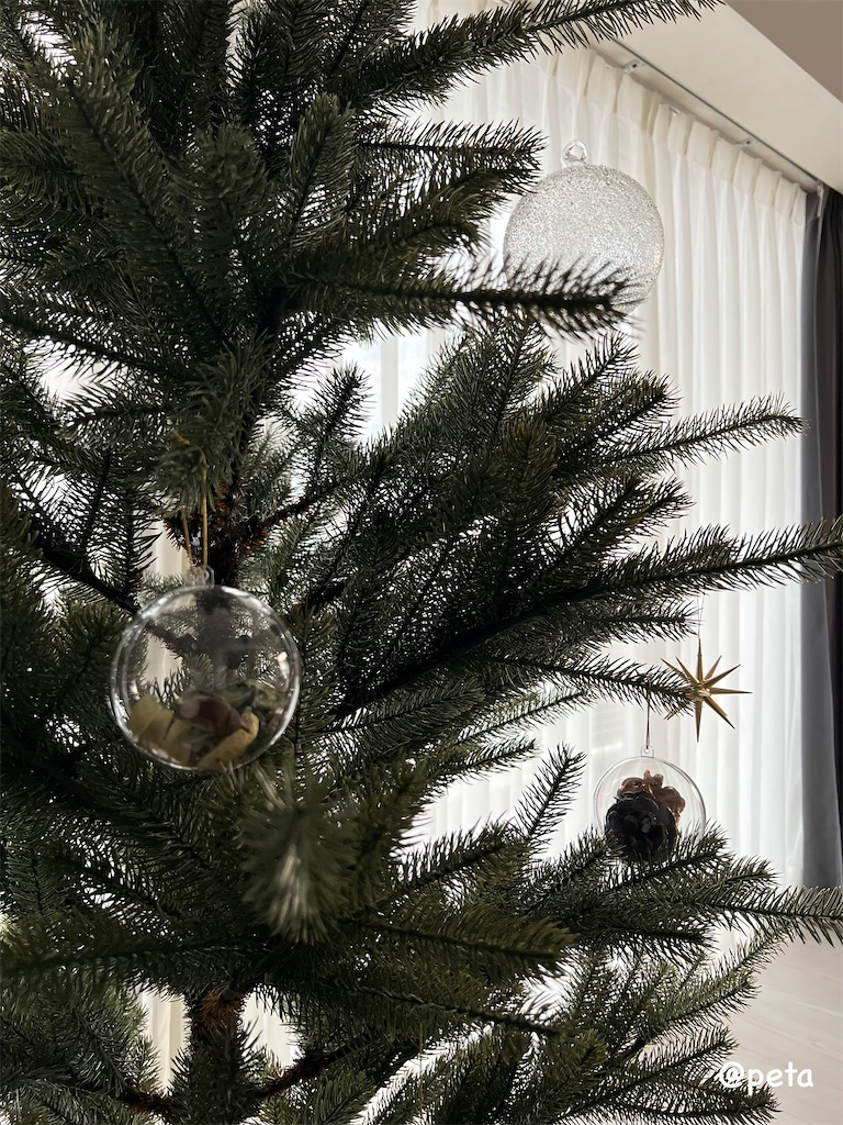 ダイソーのクリアボールをオーナメントに