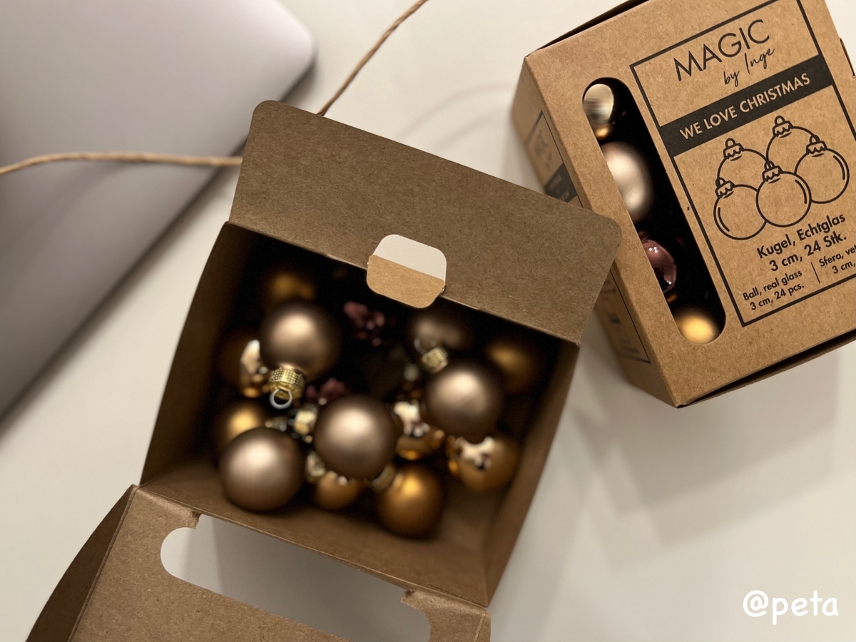 ブラウン系のオーナメントミニ